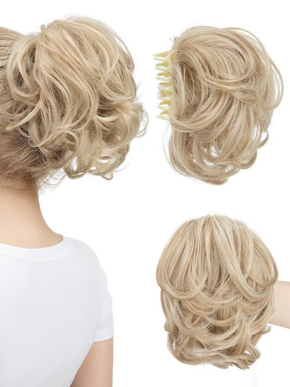 Youngways Claw Clip Short Ponytail Messy Bun Hair Piece Bendable Hair - Picture 2 of 3